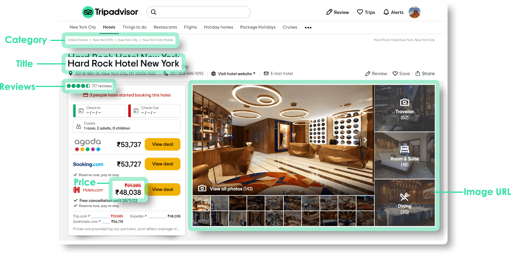 Scrape Tripadvisor Hotel data